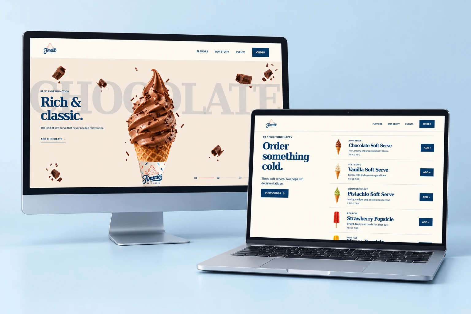 Jimmies Soft Serve — Website and ordering experience